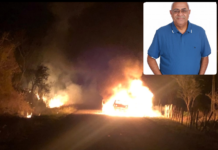 Grave acidente na BA-555: carro com ex-candidato a prefeito de Lafaiete Coutinho pega fogo após colisão